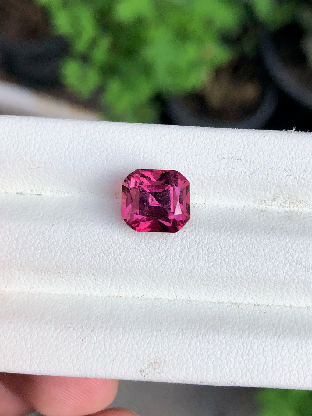 Deep Pink Tourmaline Gemstone: 4 Carat Emerald Cut, October Birthstone
