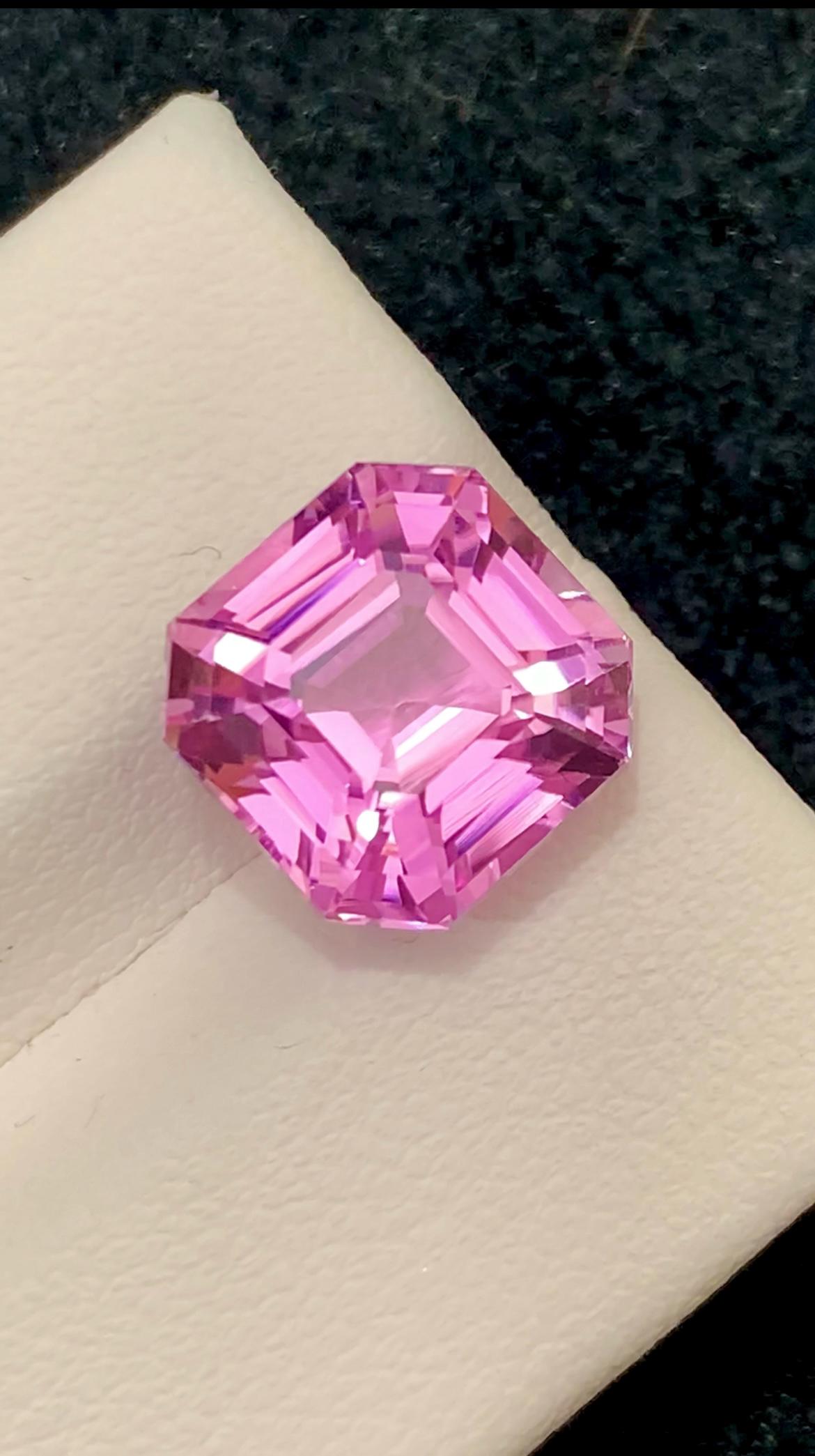 Pink Kunzite Gemstone: 6.90 CT Faceted Asscher Cut From Nuristan Afghanistan