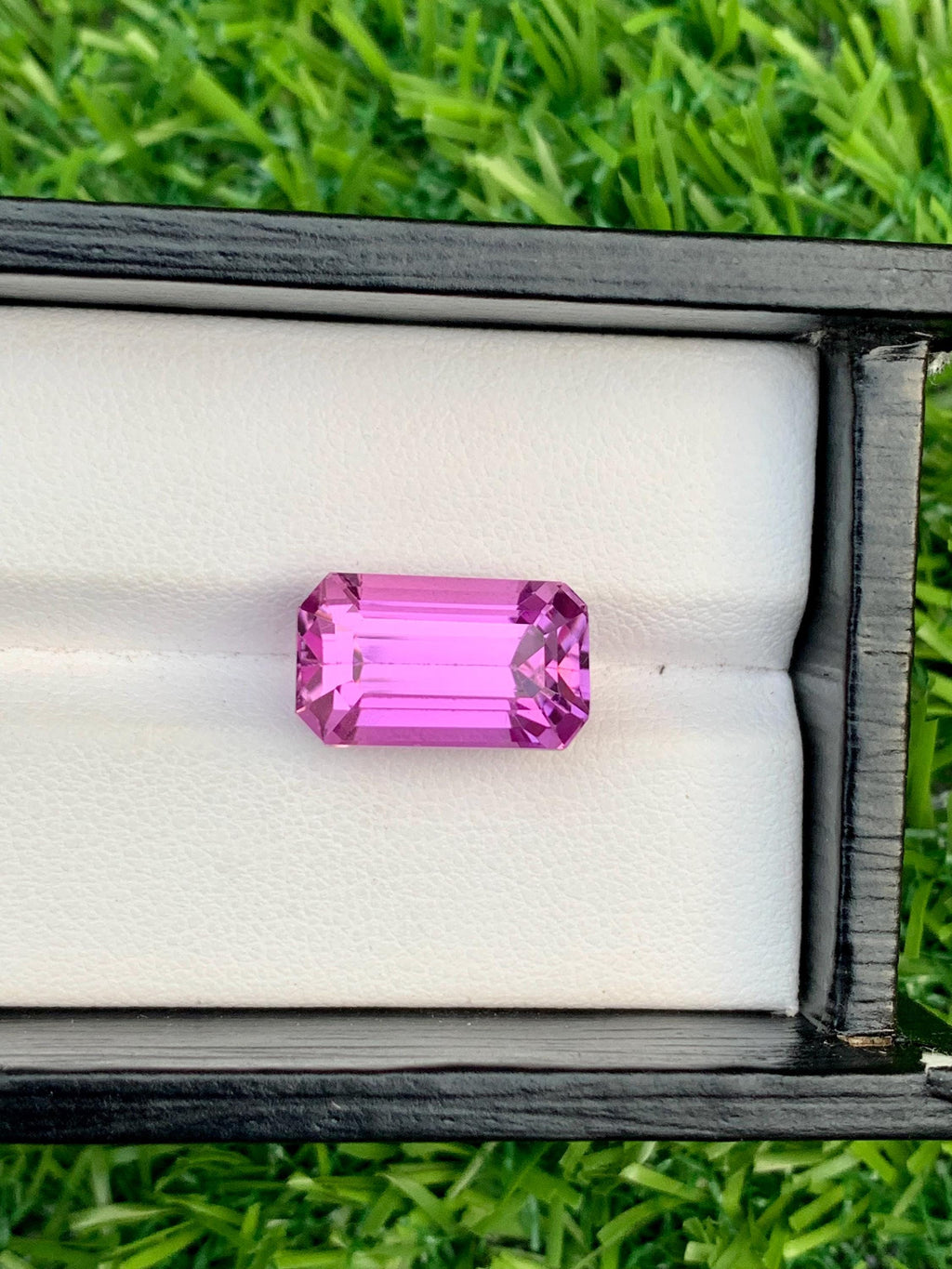 Emerald Cut Pink Kunzite Gemstone: 11.50 Carat, Afghanistan Origin