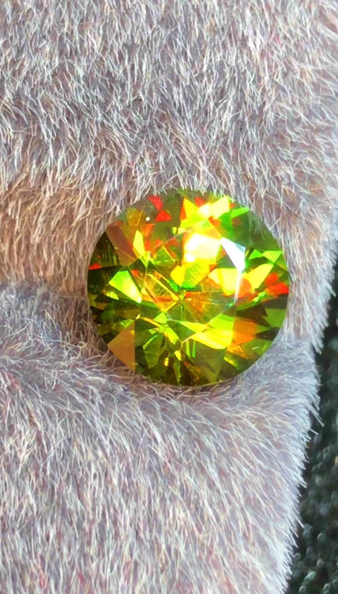 Green Sphene 2.15 ct Round Cut Green Gemstone from Skardu Pakistan