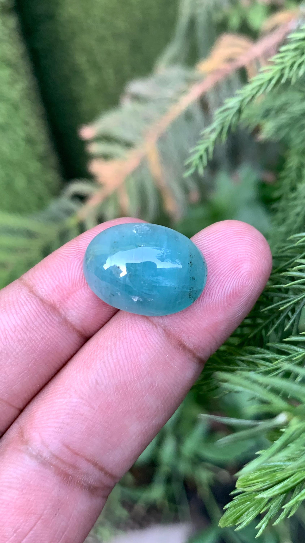 Grandidierite Gemstone Cabochon: Bluish Green, Rare Madagascar Stone, 17.85 Carats