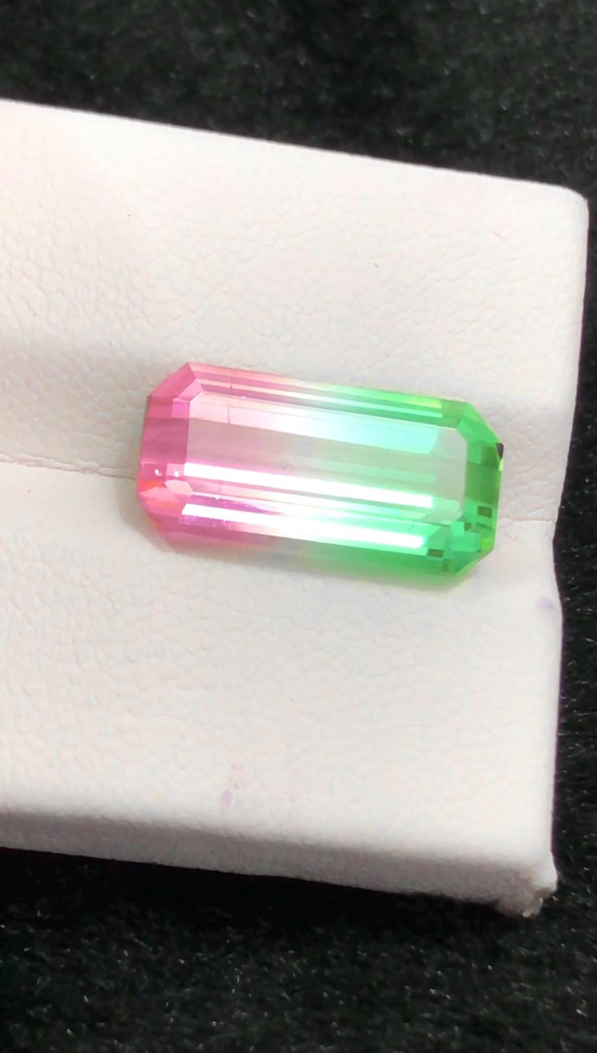 Bicolor Tourmaline 8 ct Emerald Cut – Pink Green Afghan Tourmaline