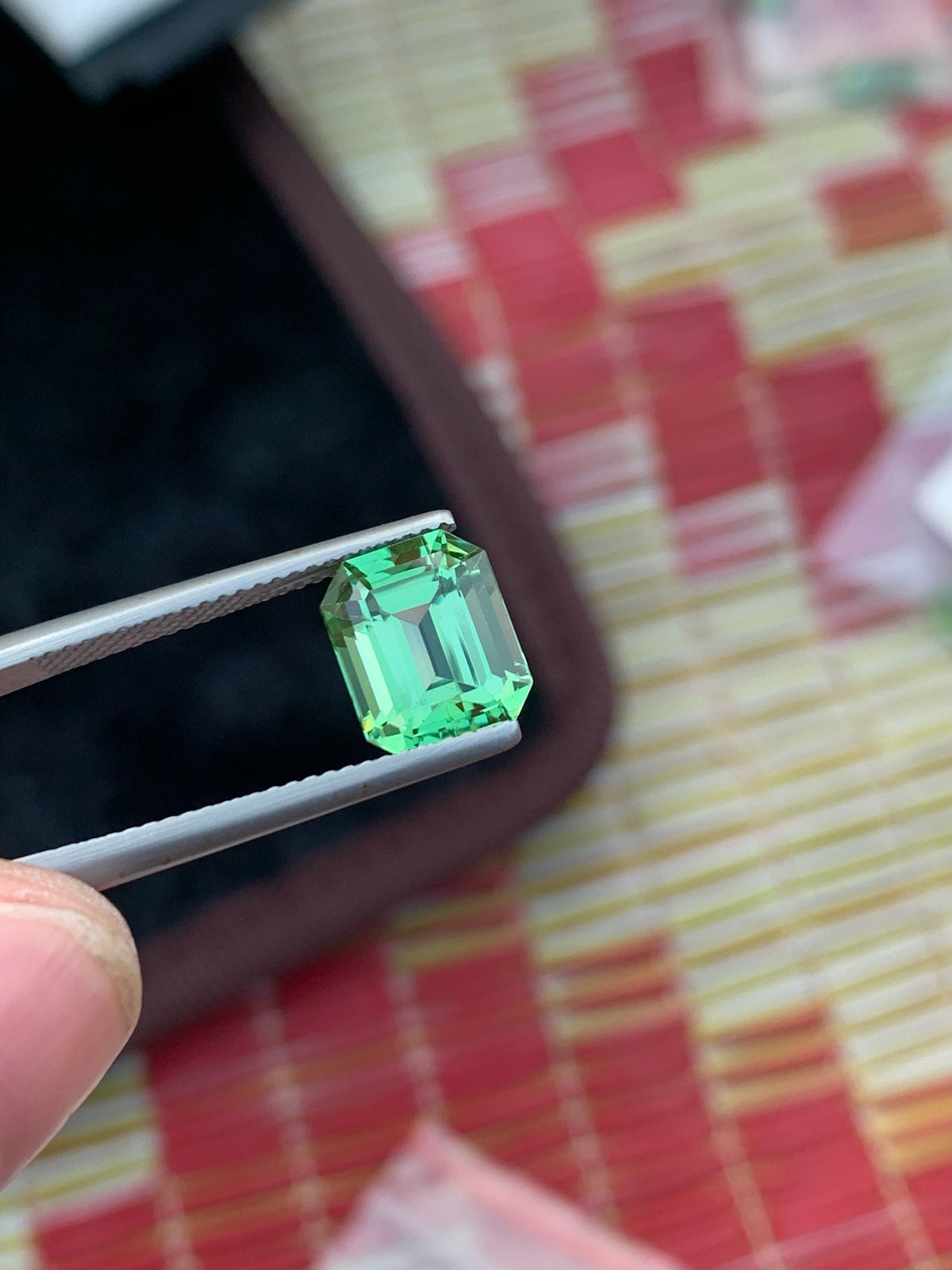 Emerald Cut Green Tourmaline Gemstone: Bluish Green Jewelry Stone, 3.70 CT