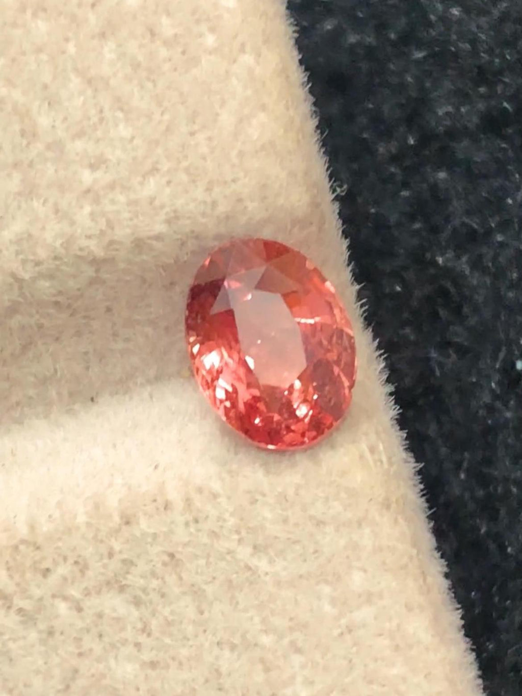 Padparadscha Sapphire 1.03ct Oval Cut – Sunset Peach-Pink Glow (GRS Certified)