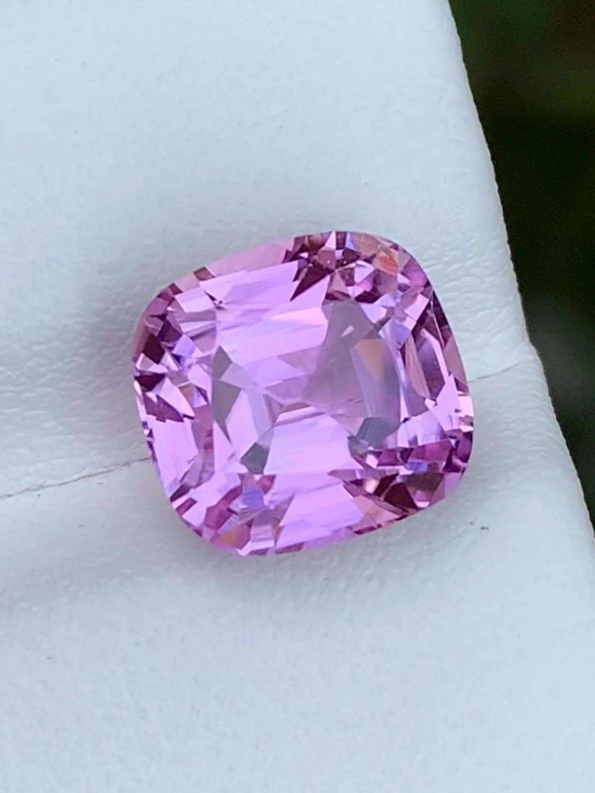 Pink Kunzite Gemstone: 6.50 CT Faceted Cushion Cut From Nuristan Afghanistan