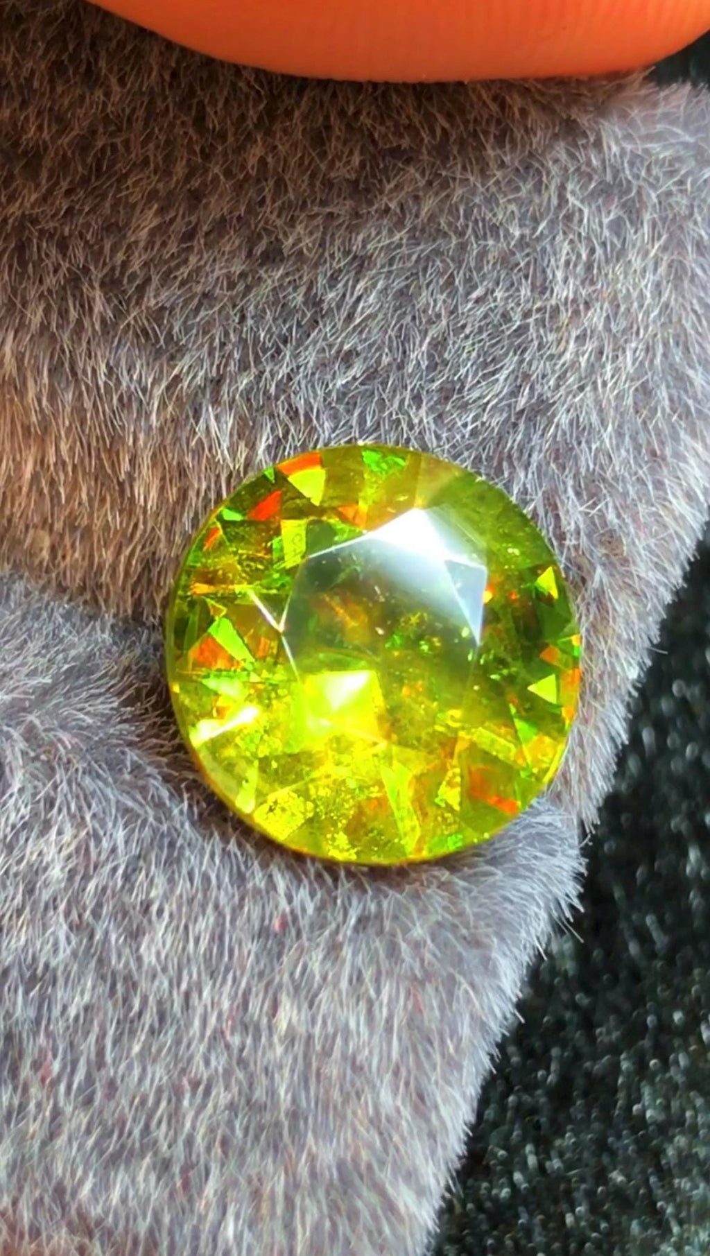Green Sphene 3.20 ct Round Cut Green Gemstone from Skardu Pakistan