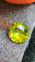 Green Sphene 3.20 ct Round Cut Green Gemstone from Skardu Pakistan