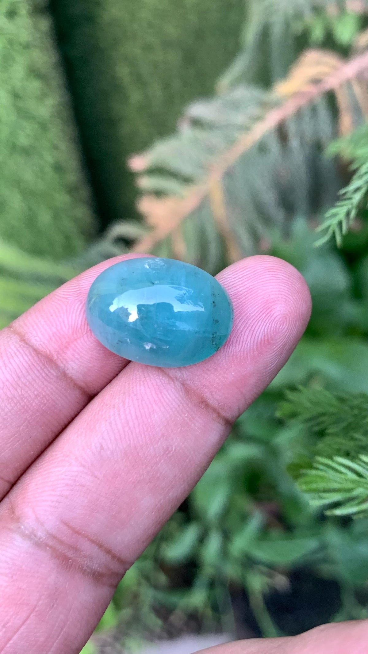 Grandidierite Gemstone Cabochon: Bluish Green, Rare Madagascar Stone, 17.85 Carats