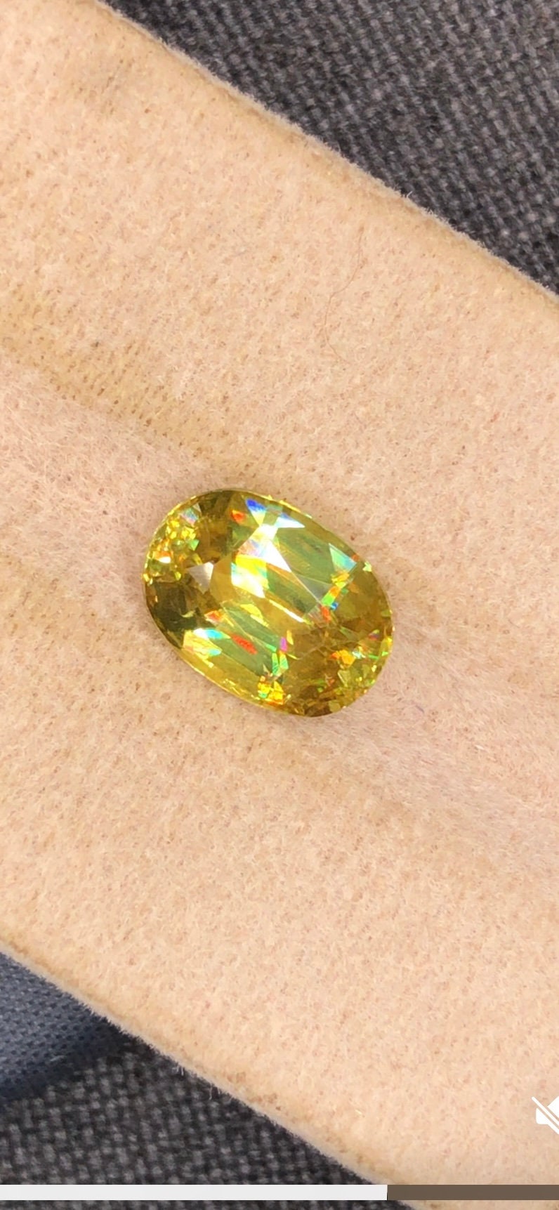 Natural Fire Sphene Gemstone: Oval Cut, 2.83 CT