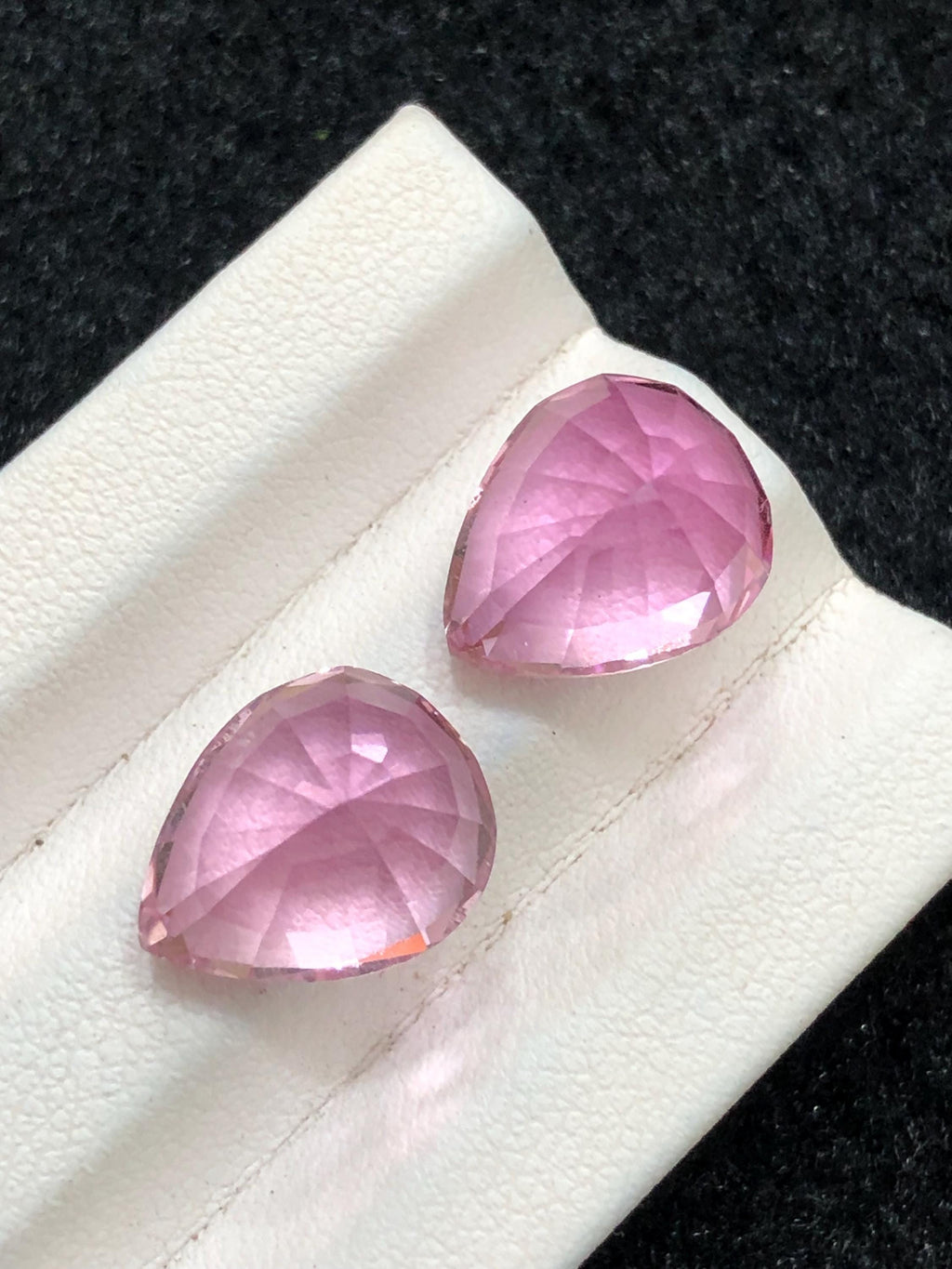 Kunzite Pair 14.55ct Pear Cut – Matching Pink Gems from Afghanistan