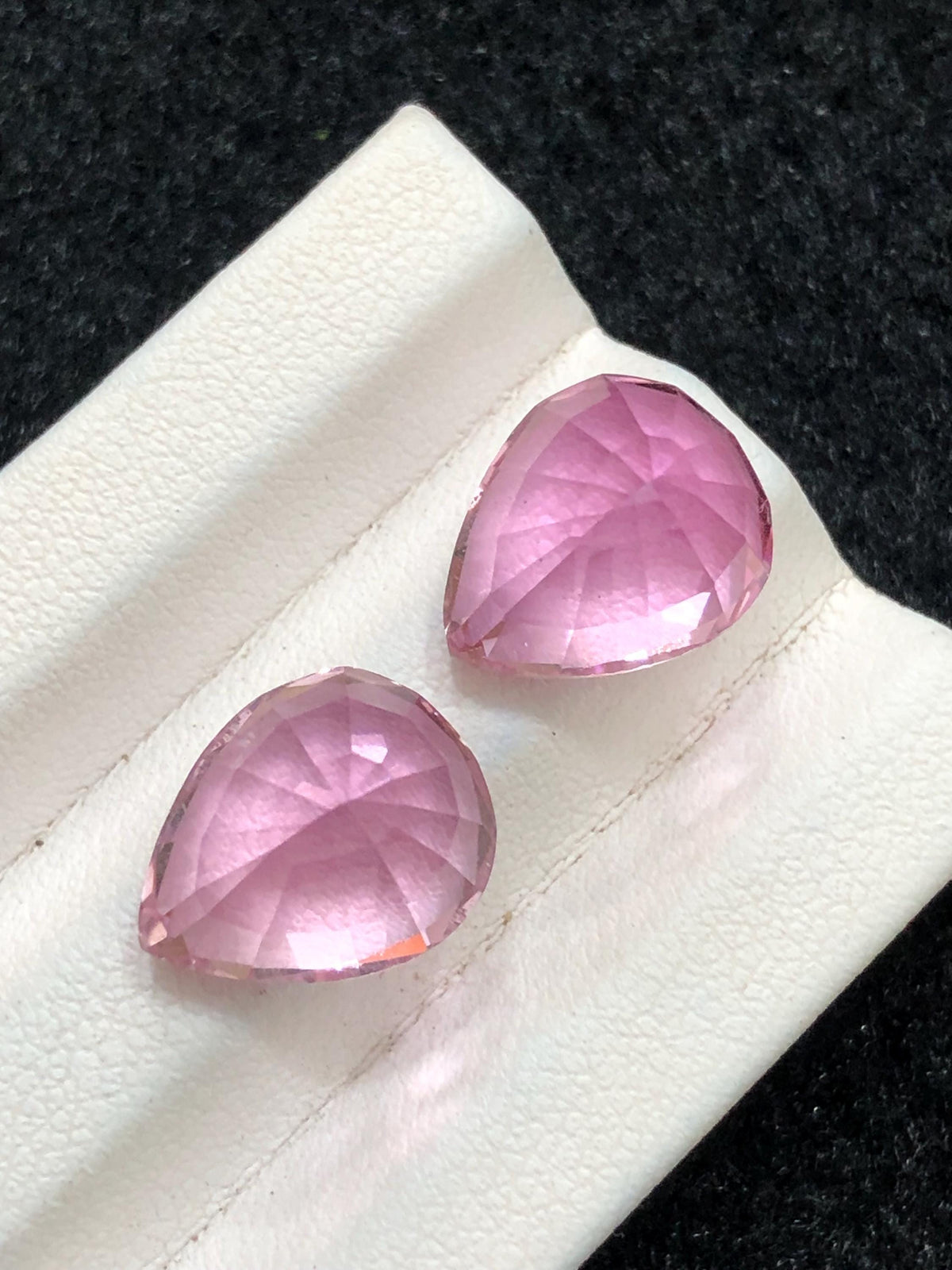 Kunzite Pair 14.55ct Pear Cut – Matching Pink Gems from Afghanistan