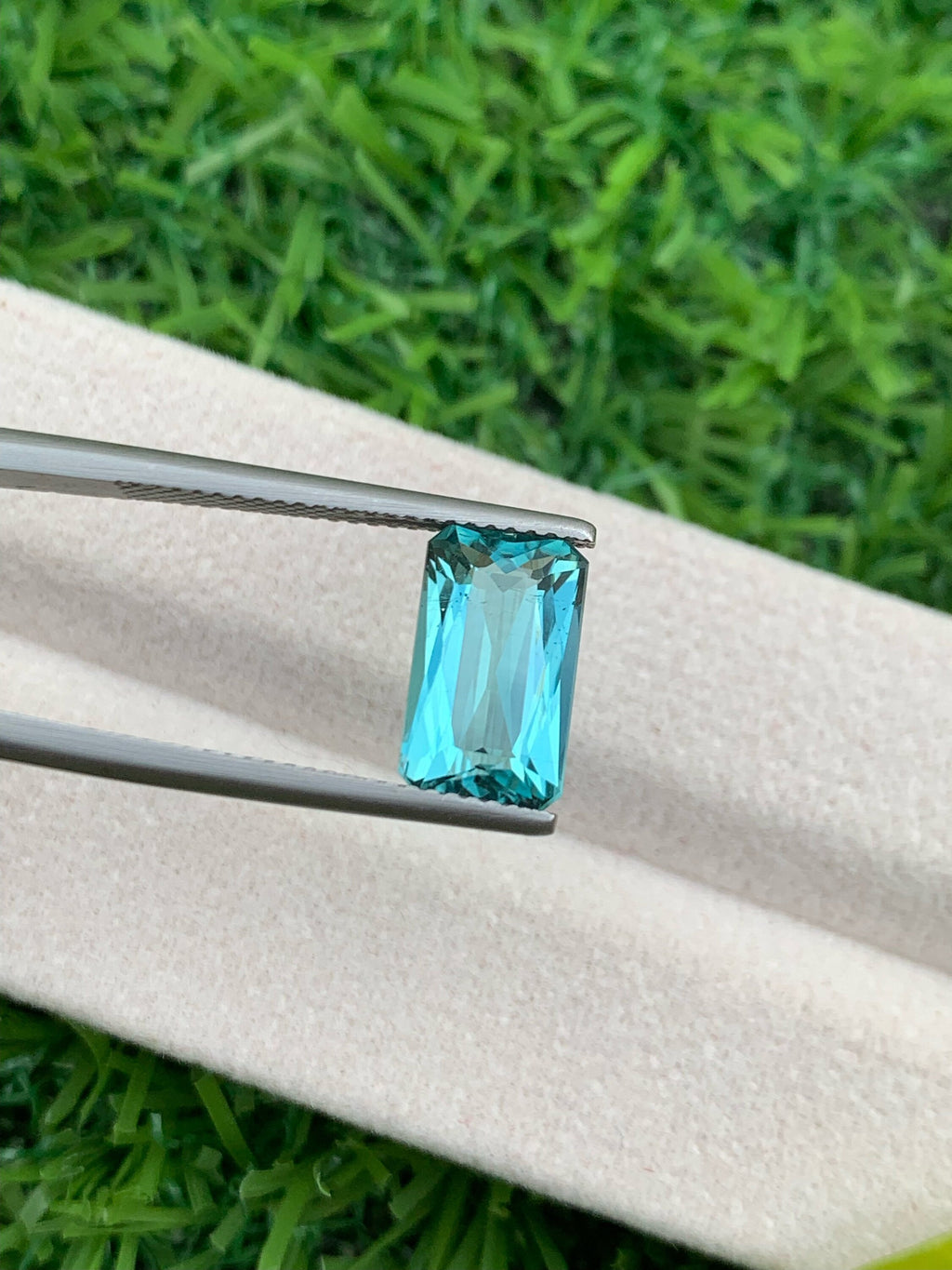 Emerald Cut Lagoon Tourmaline Gemstone: Natural Faceted Loose Stone, 3.15 CT