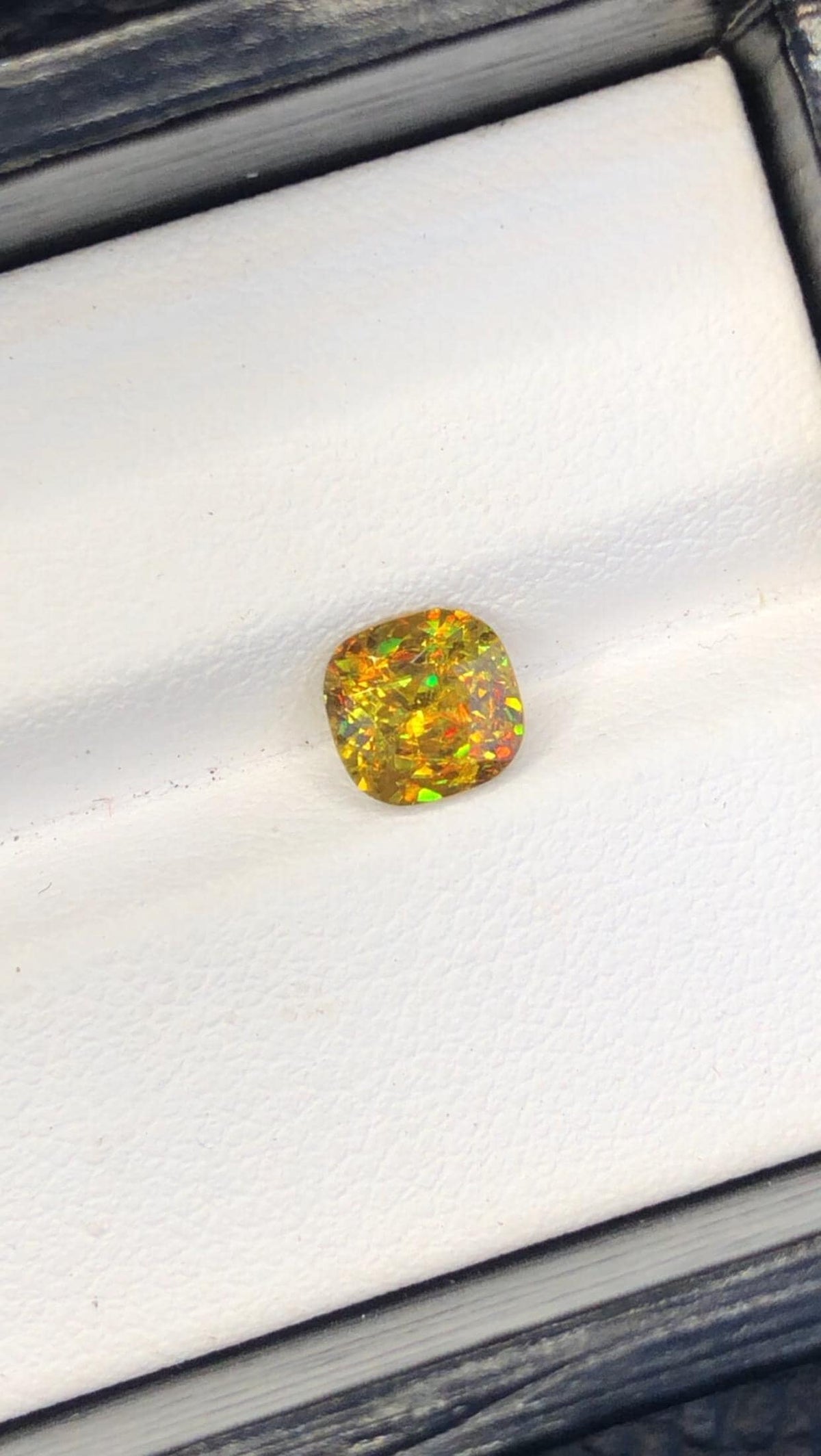 Cushion Cut Sphene Gemstone 1.40 CT: Yellow/Red/Orange Rare Titanite