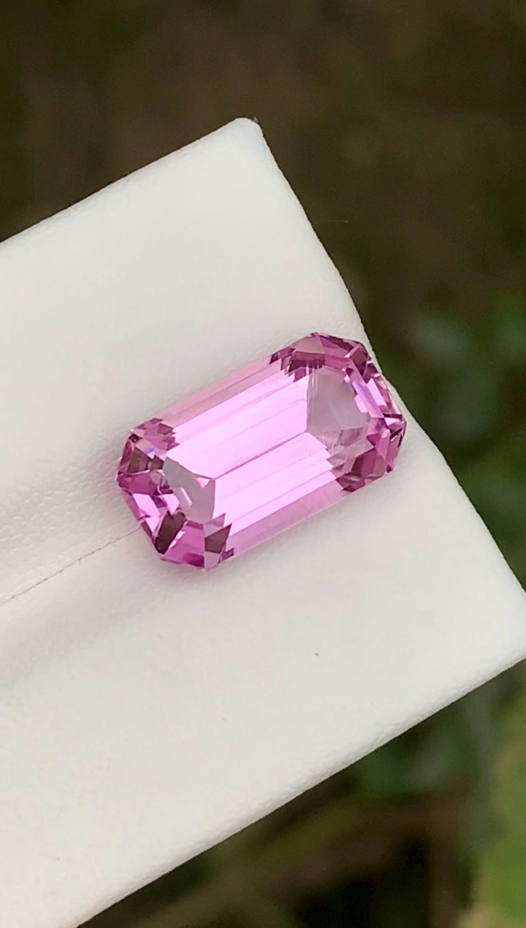 Pink Kunzite Gemstone: 8.05CT Faceted Emerald Cut From Nuristan Afghanistan