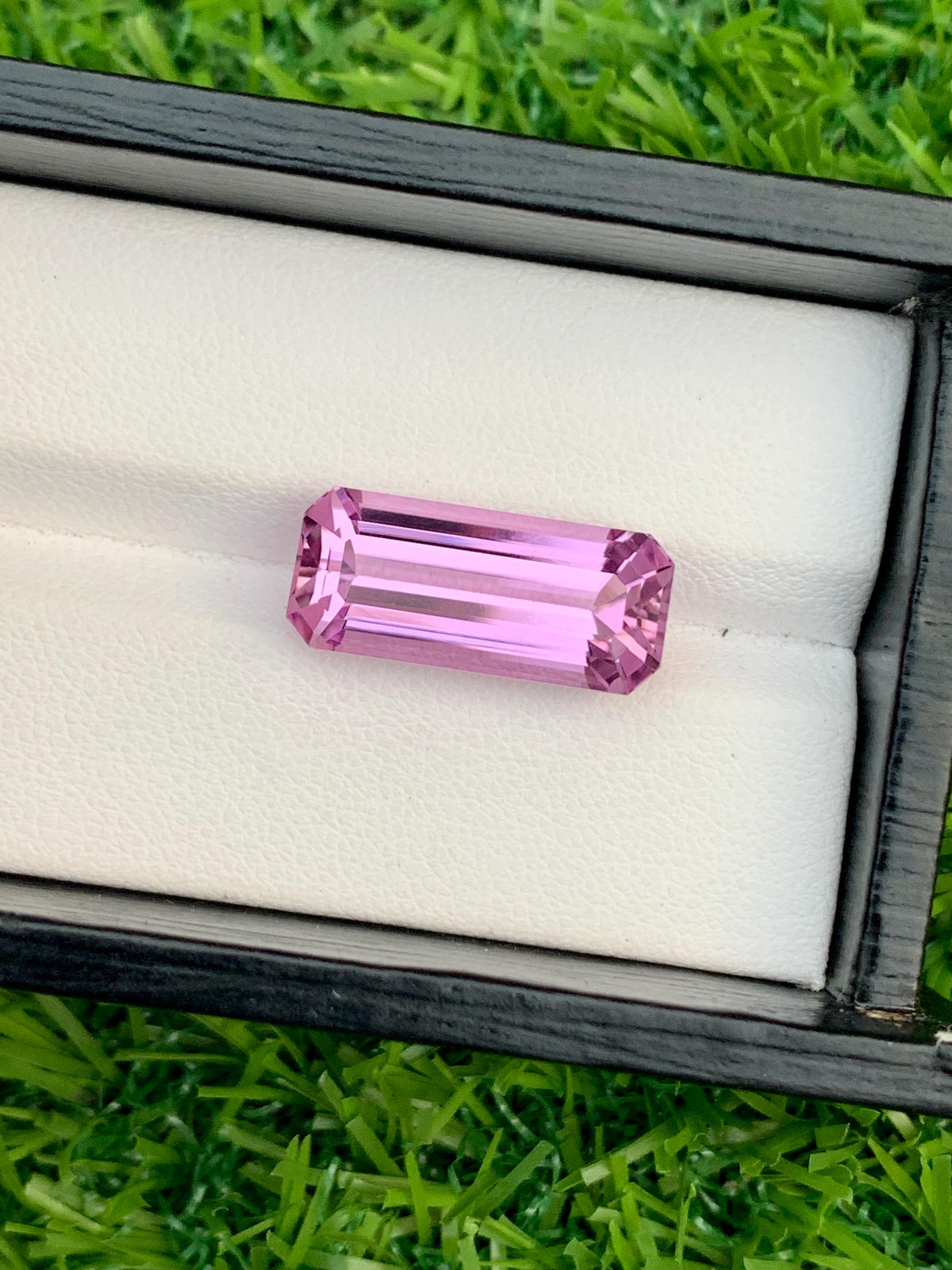 Emerald Cut Pink Kunzite Gemstone: 13.30 Carat, Afghanistan