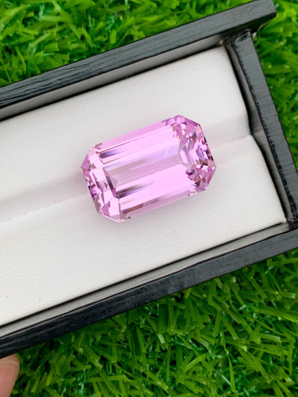 37.10 Carat Deep Pink Kunzite Gemstone: Emerald Cut, VSS Clarity