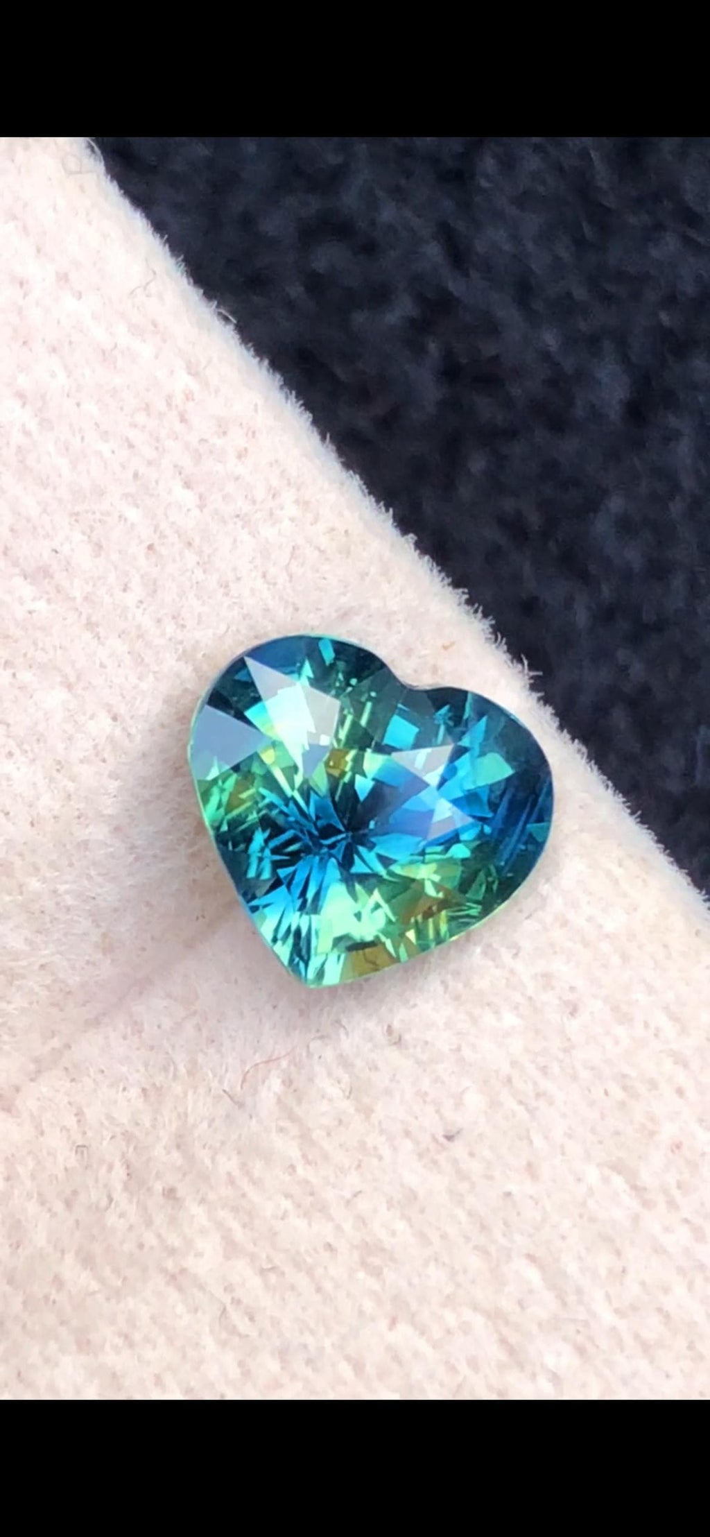 Parti Sapphire 1.56ct Heart Cut Madagascar Certified Bi-Color