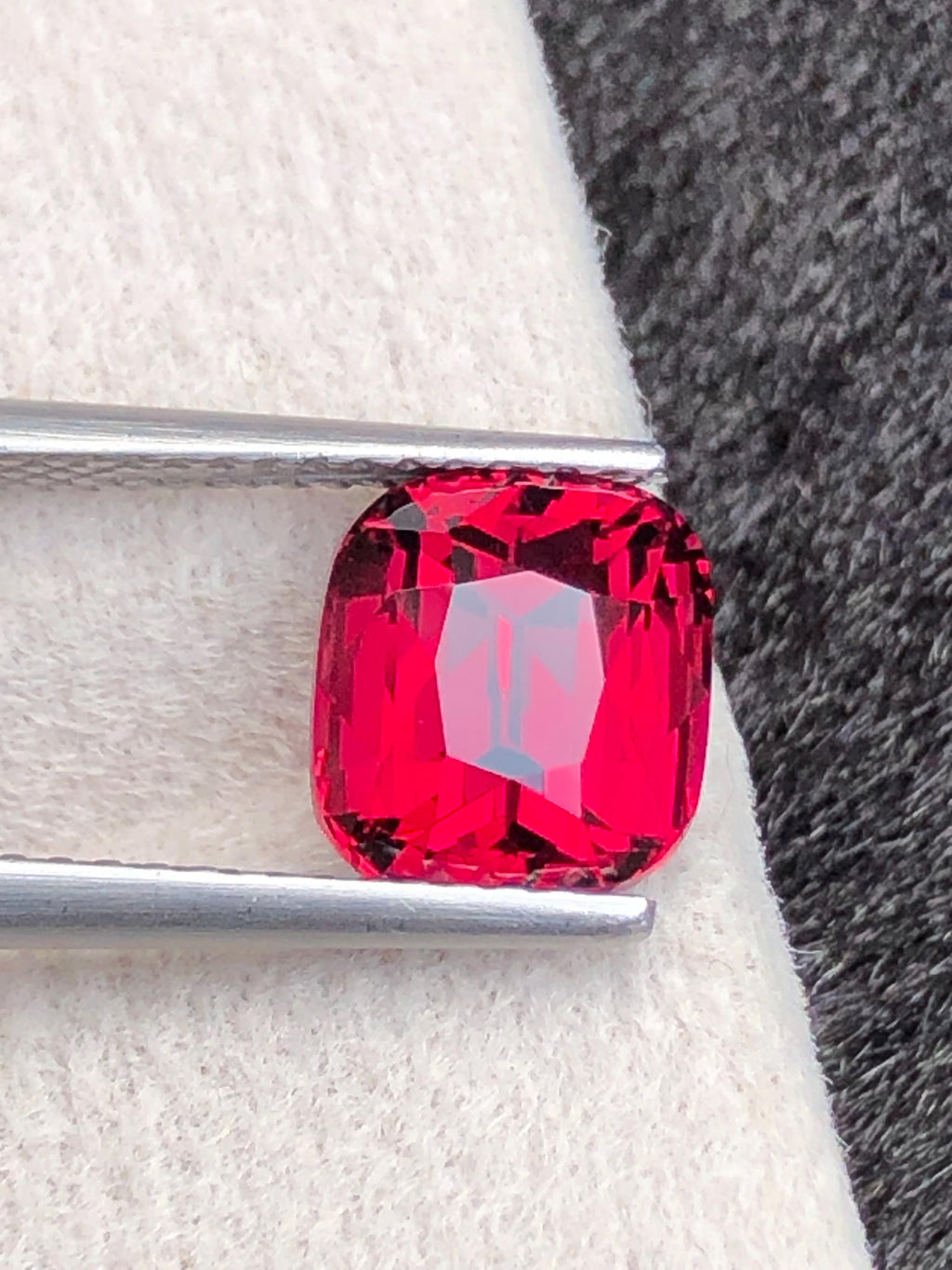 Rhodolite Garnet 3.21ct Cushion Cut –  Raspberry-Tone Tanzanian Gemstone