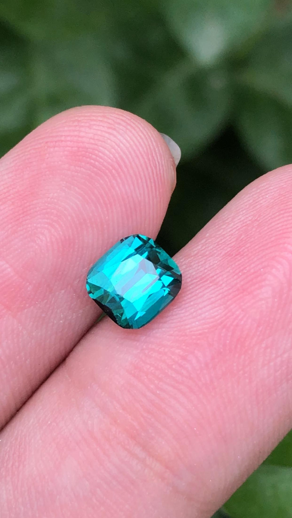 Neon blue Tourmaline 1.70ct Cushion Cut Gemstone from Afghanistan