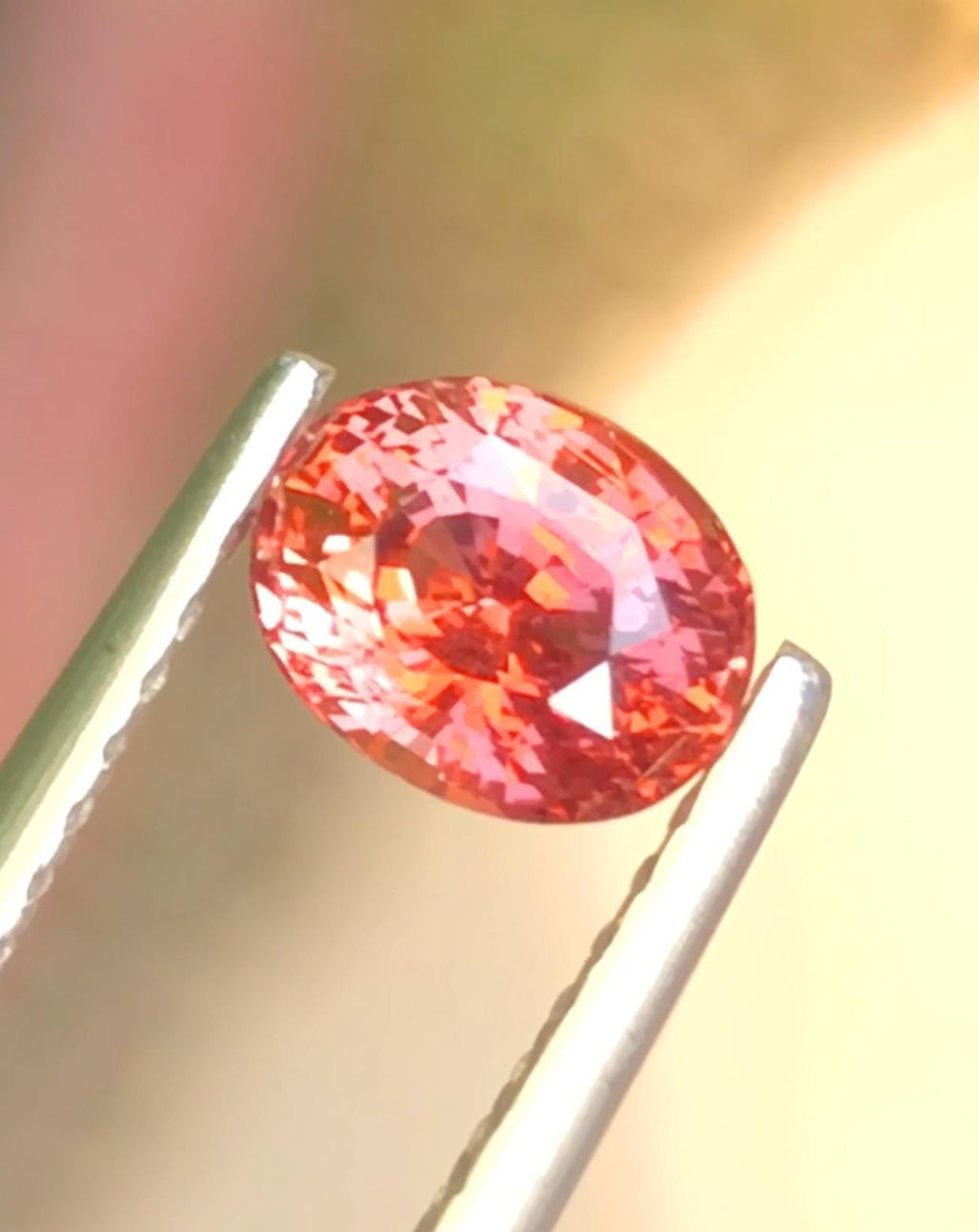 GRS Certified Padparadscha Sapphire 1 ct Oval Cut – Lively Orange-Pink Glow With Certificate