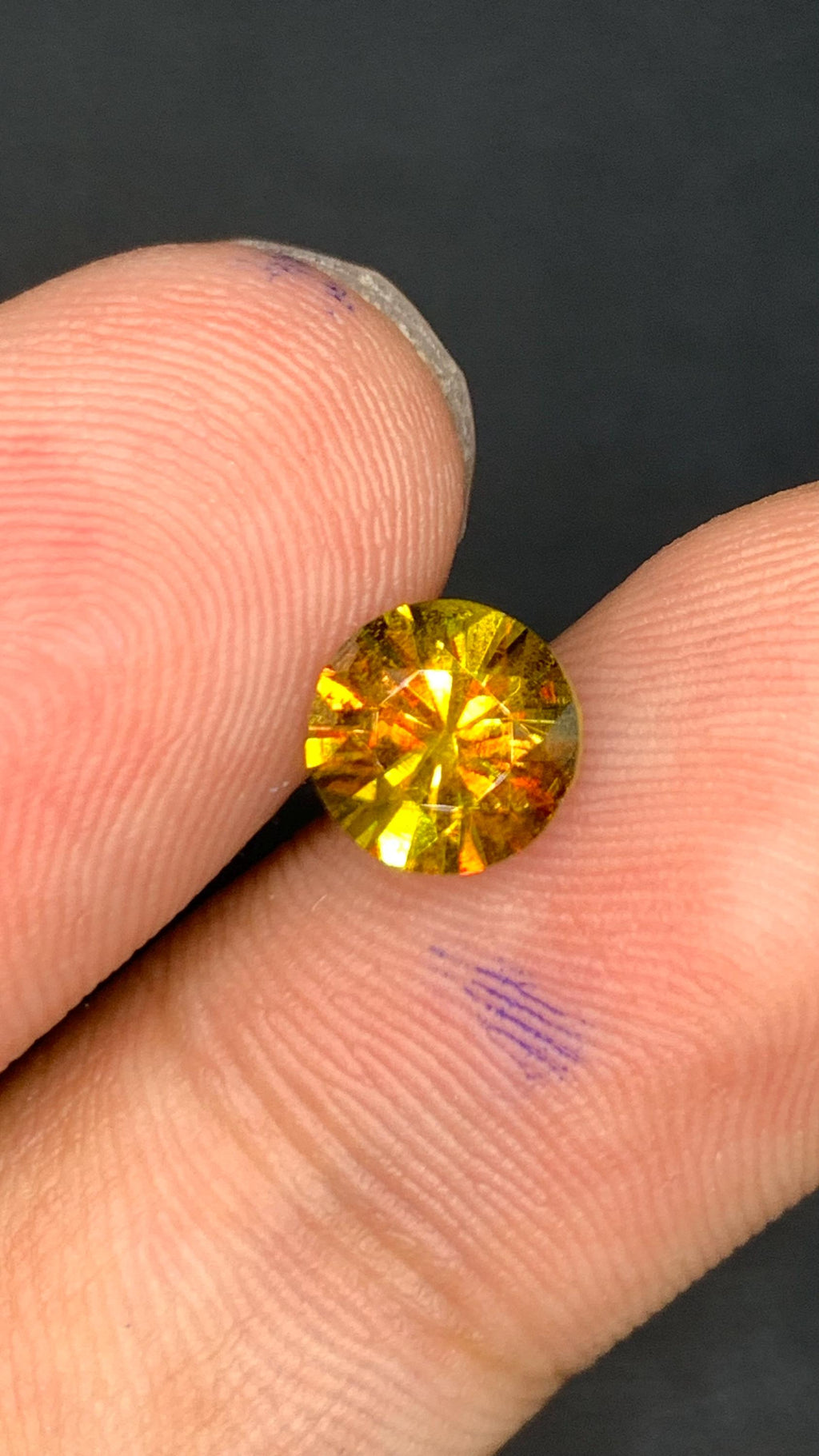 1.65 CT Round Cut Sphene Gemstone: Fire Titanite Stone, Engagement Ring
