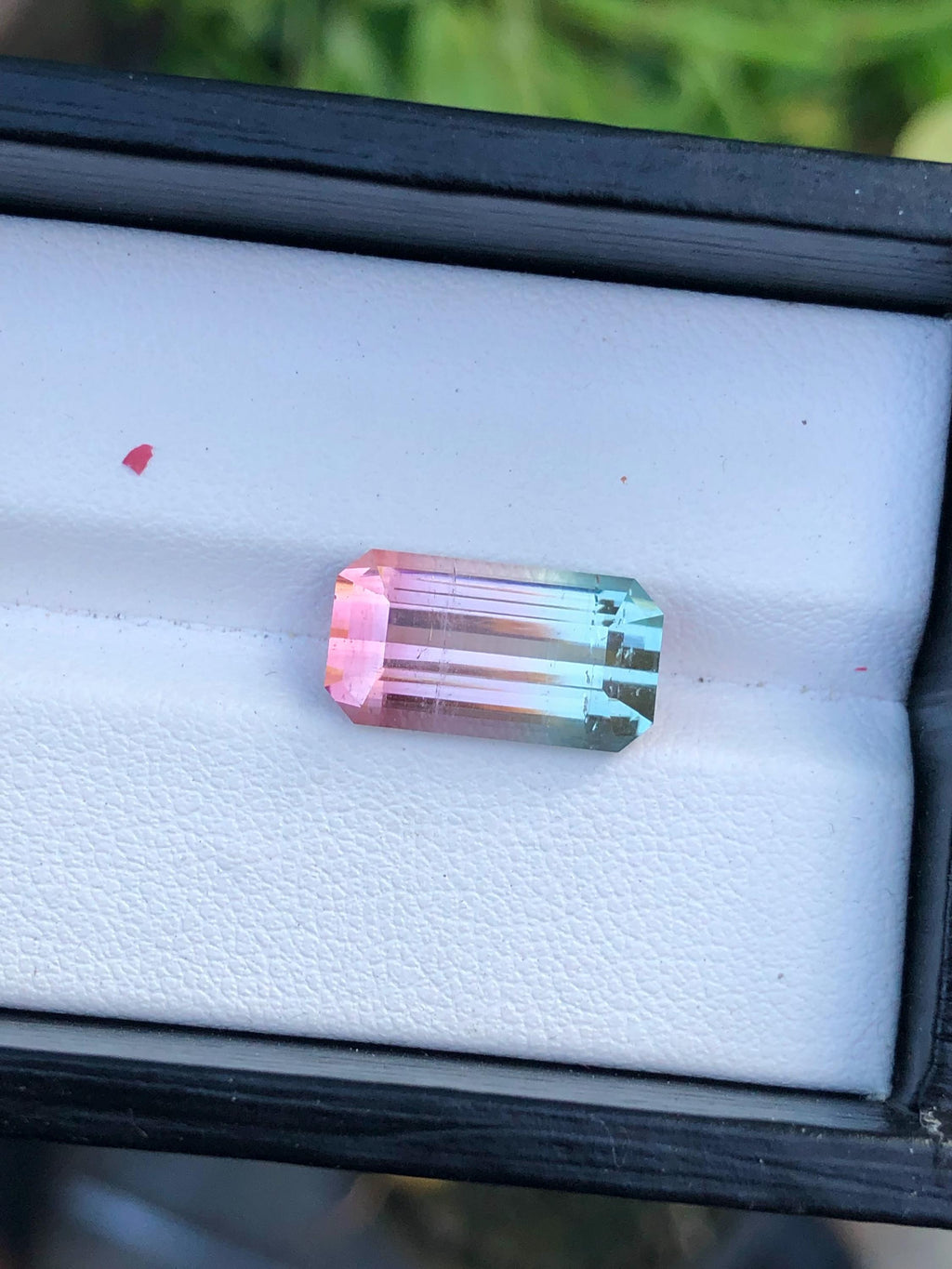 Emerald Cut Bi-Color Tourmaline Gemstone: 6.90 CT, Afghanistan Origin