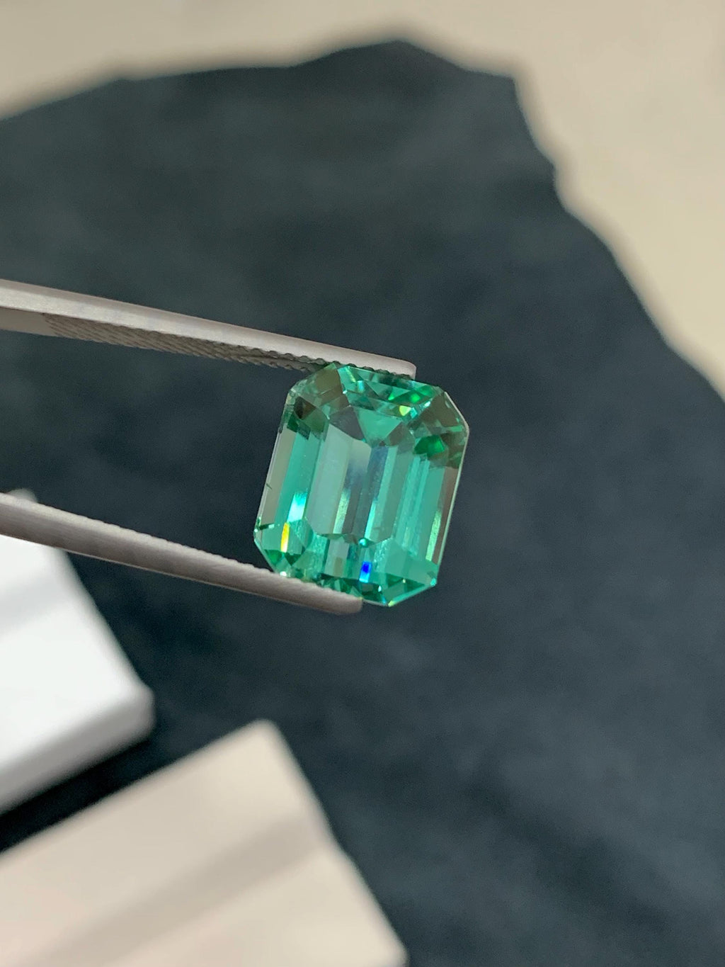 Hiddenite Carat Octagonal Emerald Cut 8.75 Green Kunzite from Afghanistan.