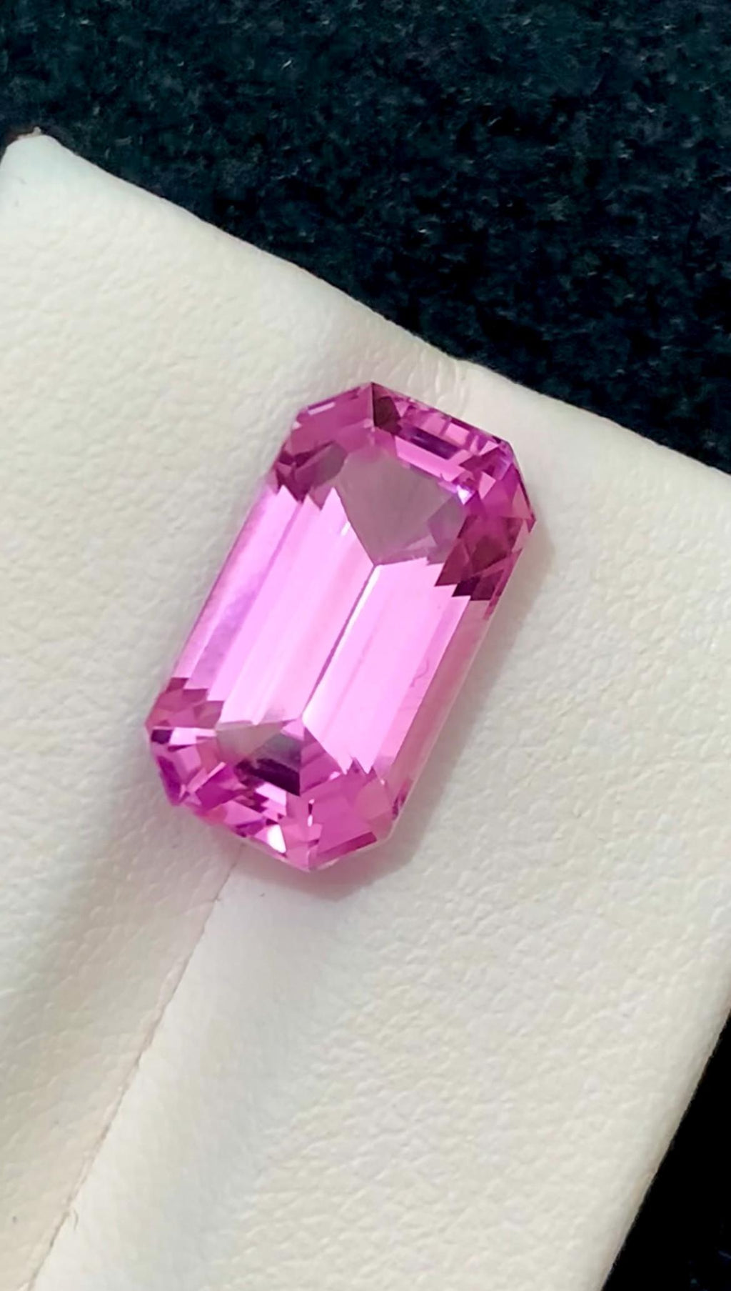 Pink Kunzite 8.05 Carat Elongated Emerald Cut Gemstone from Nuristan Afghanistan