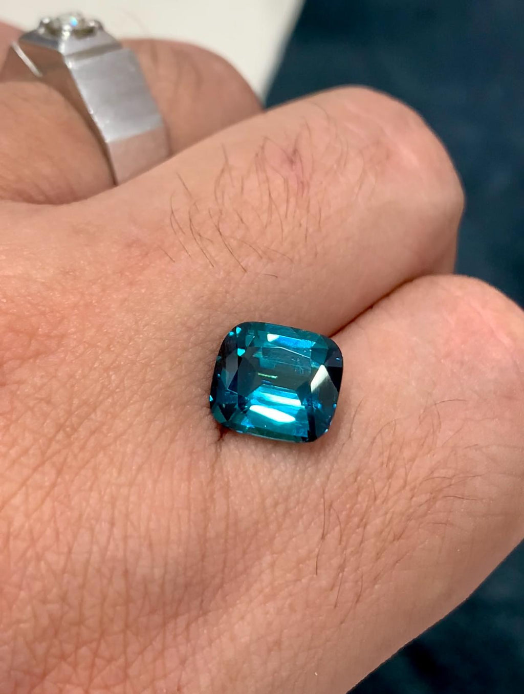 Ink Blue Tourmaline 3.35ct Cushion Cut – Fine Afghan Gem
