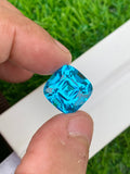 Electric Swiss Blue Topaz Gemstone: 19.25 CT Cushion Cut Stone
