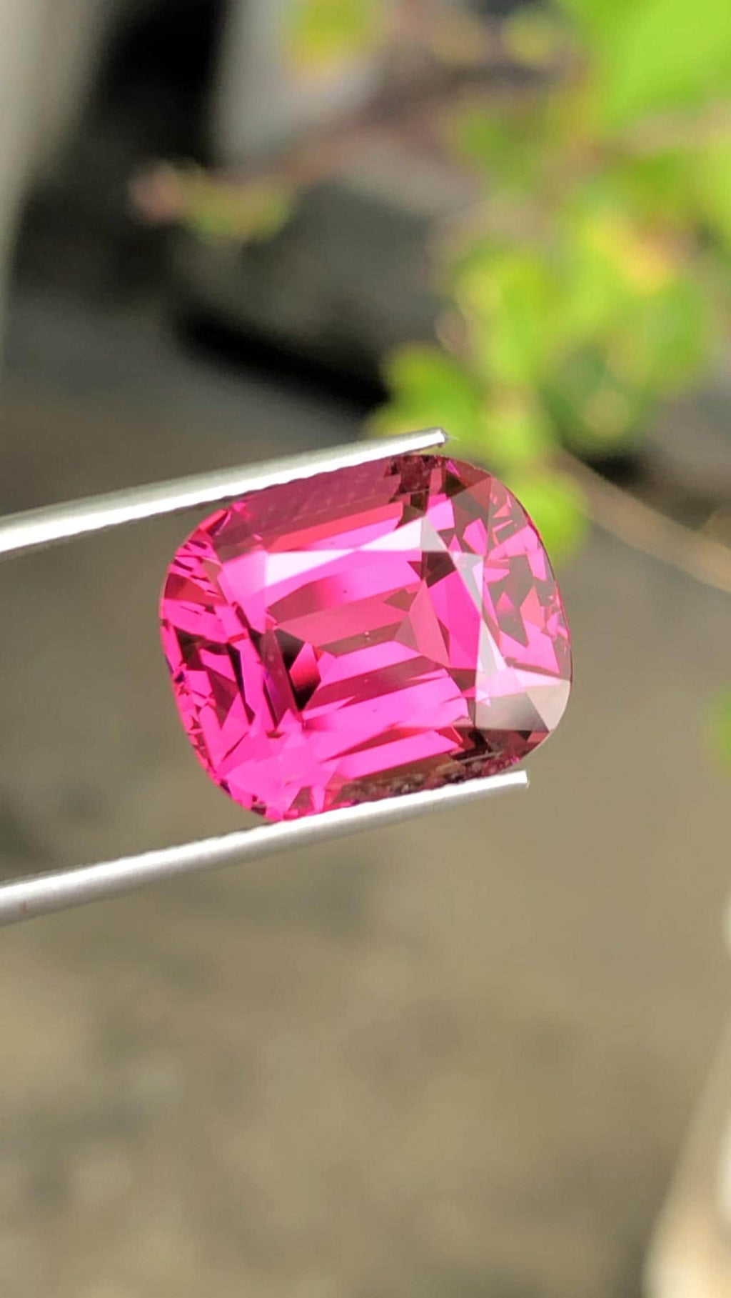 Mahenge Garnet Gemstone: Pinkish-Red Cushion Cut, 10 Carat, January Birthstone