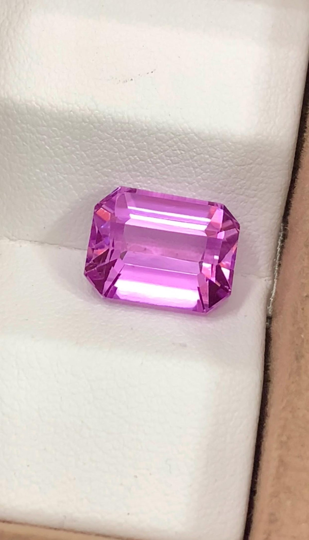 Pink Kunzite 7.90 Carat Emerald Cut Loose Gemstone from Afghanistan