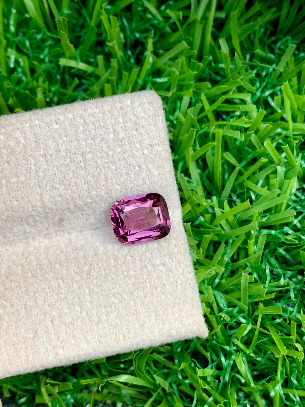 Purplish Pink Spinel Gemstone: 1.40 CT Cushion Cut, Tanzania