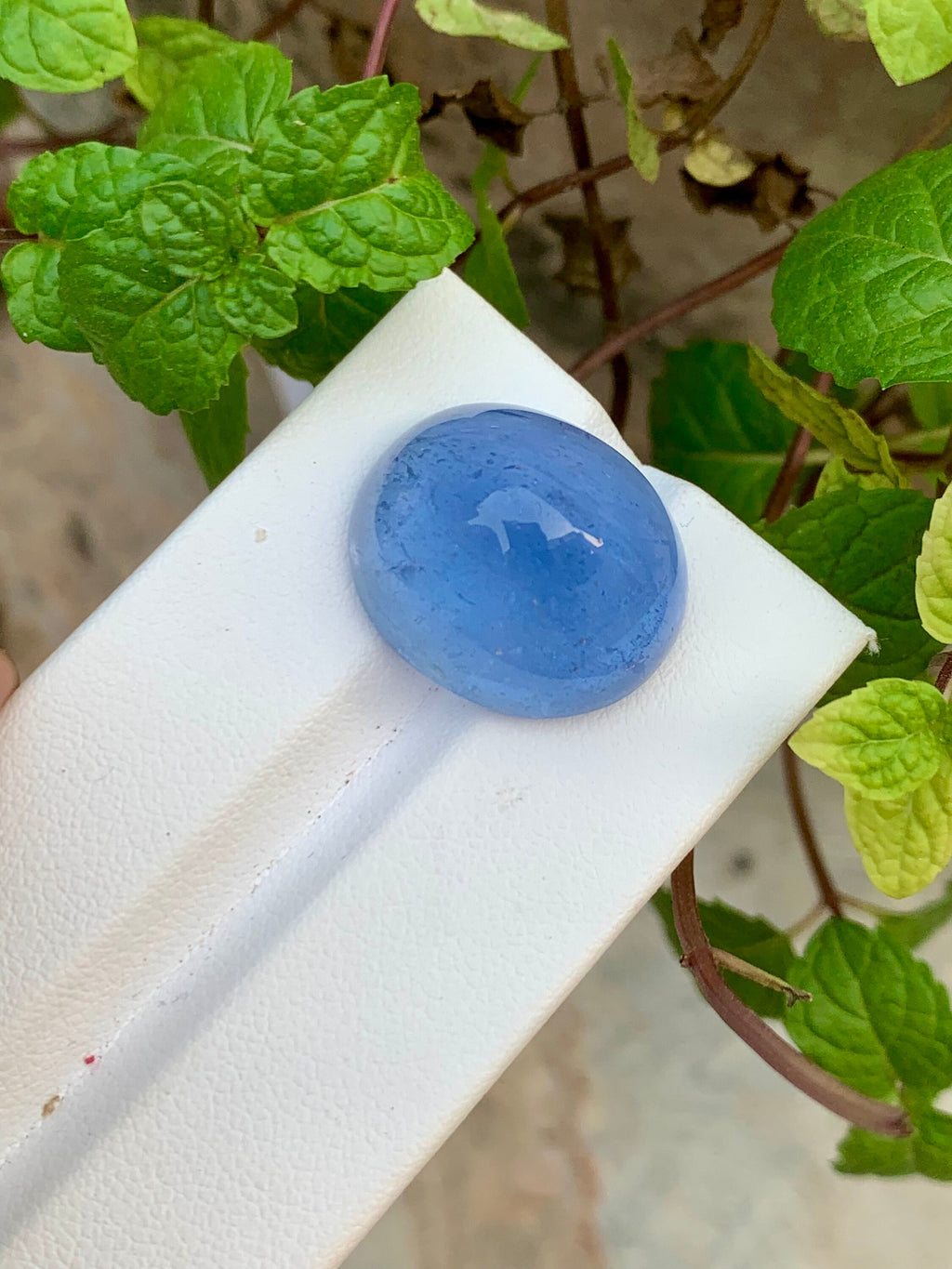 Natural Santa Maria Aquamarine Cabochon: Deep Sky Blue Gemstone (32.40 CT)