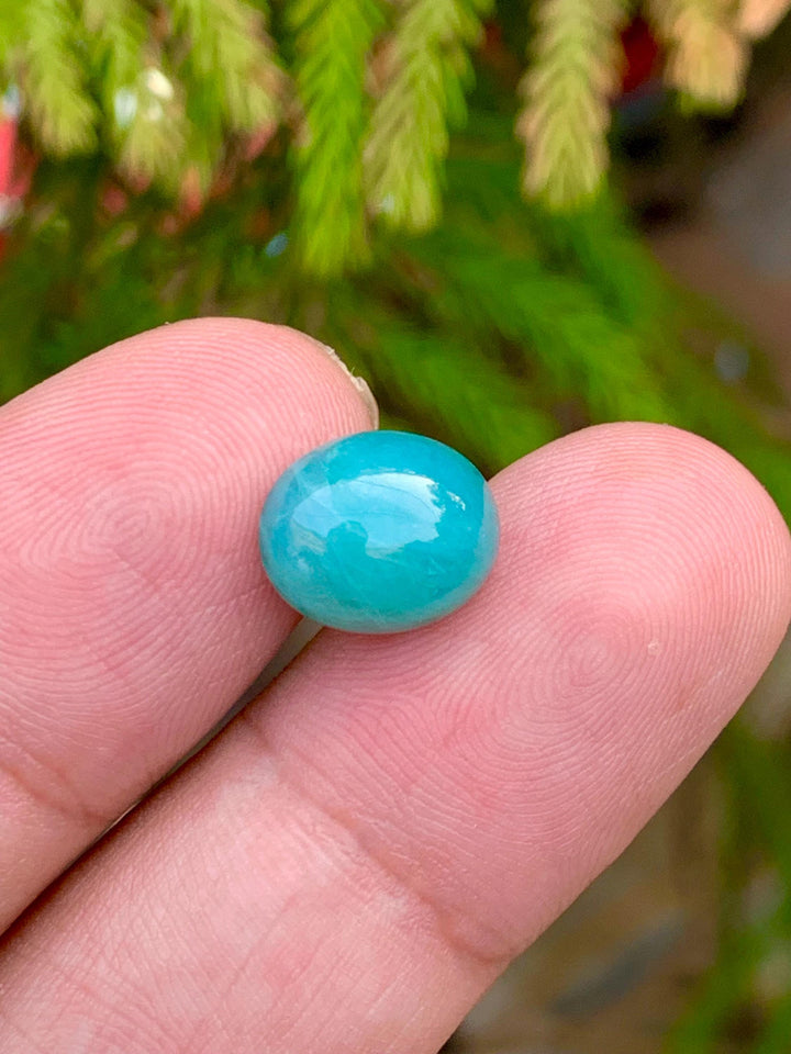 Grandidierite Gemstone Cabochon: Bluish Green, Rare Madagascar Stone, 5.25 Carats