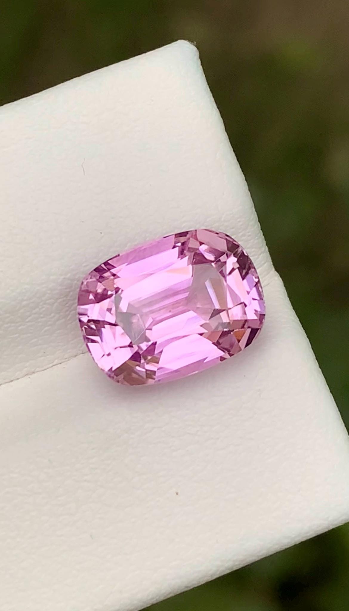 Pink Kunzite Gemstone: 5.70ct Faceted Cushion Cut From Nuristan Afghanistan