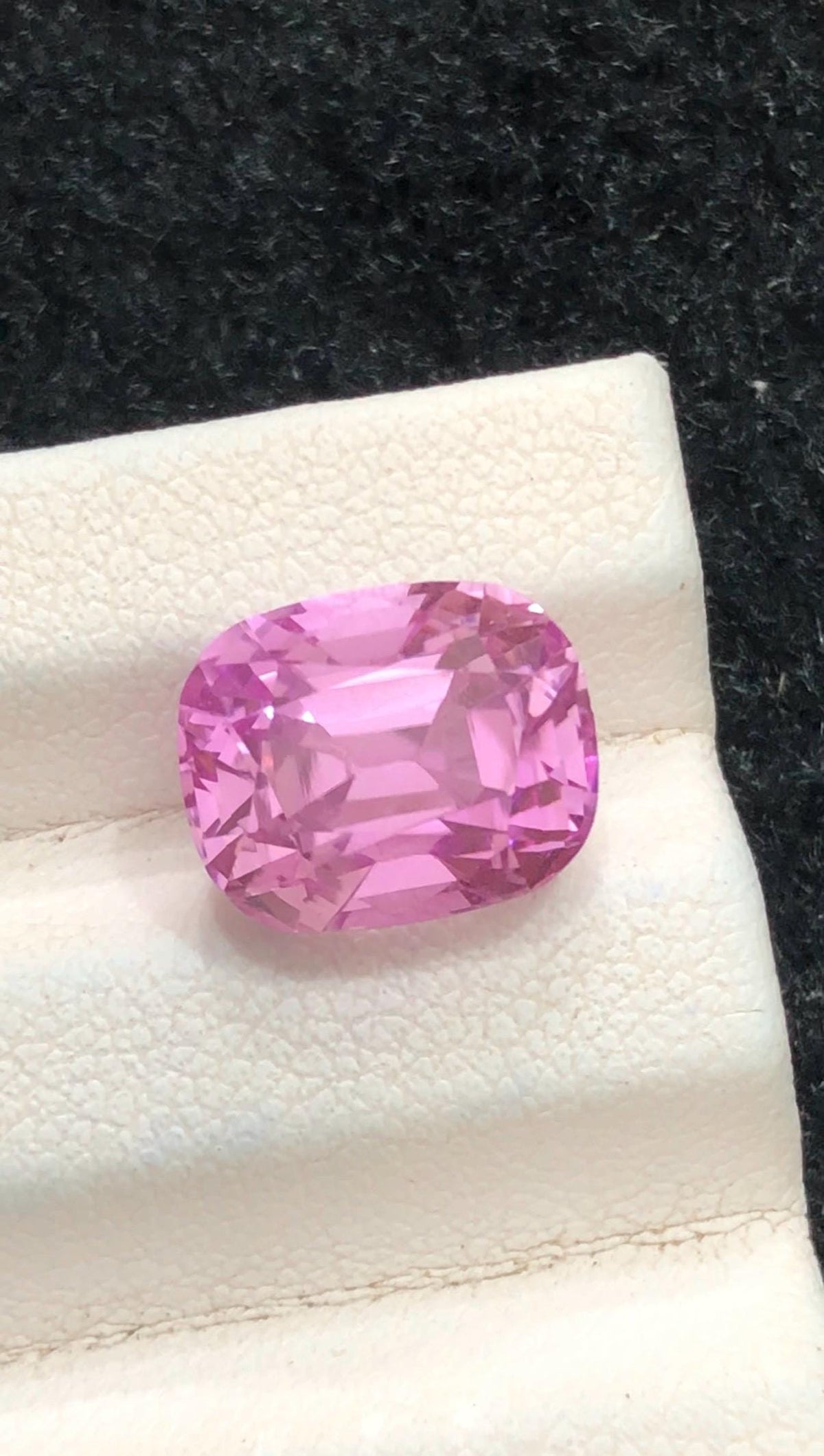 Pink Kunzite 6.75ct Cushion Cut Gem from Afghanistan – Radiant Pastel Pink Sparkling Stone