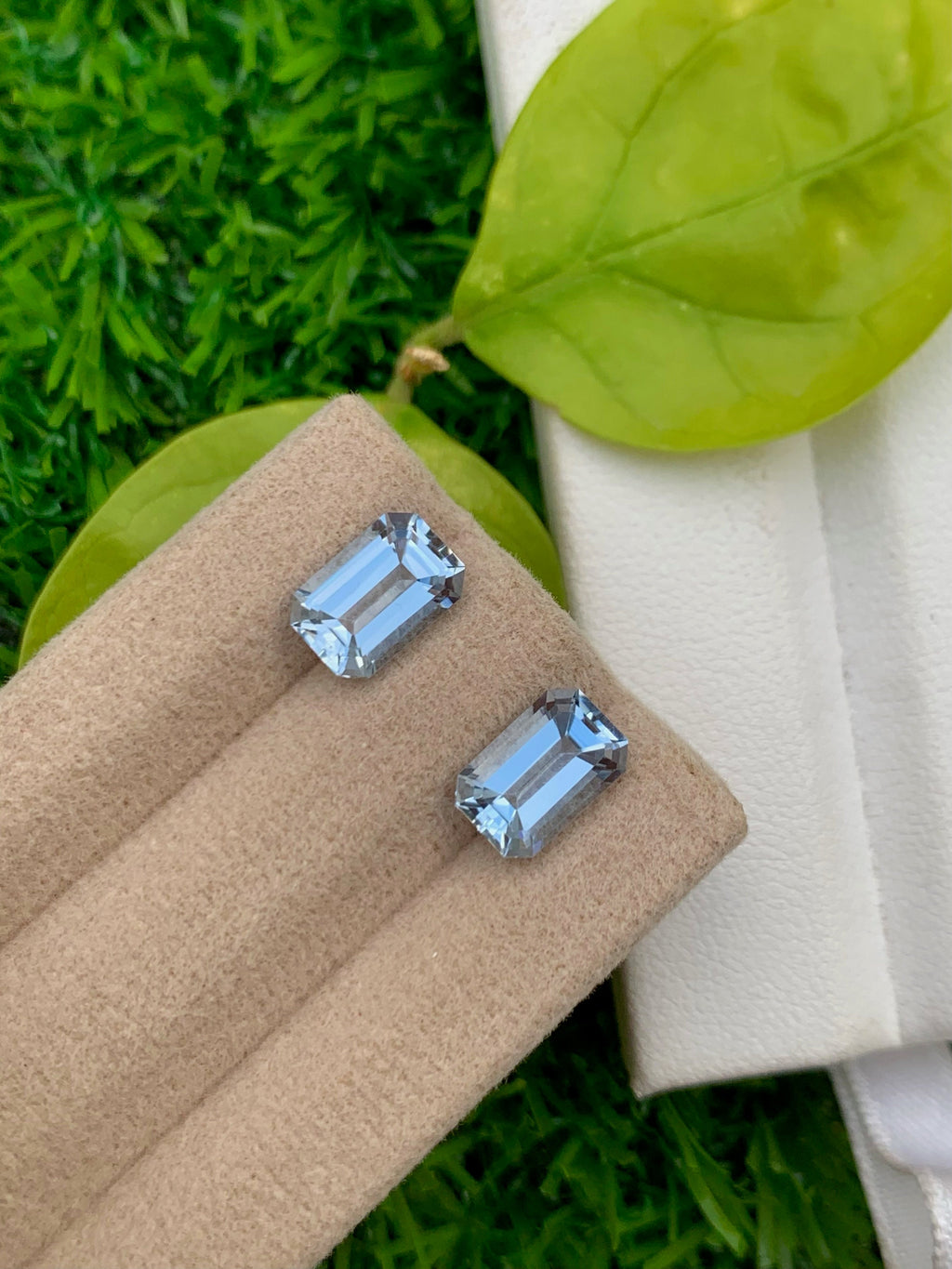 Santa Maria Blue Aquamarine Pair: Brazilian Emerald Cut Gemstones, 3.25 CT