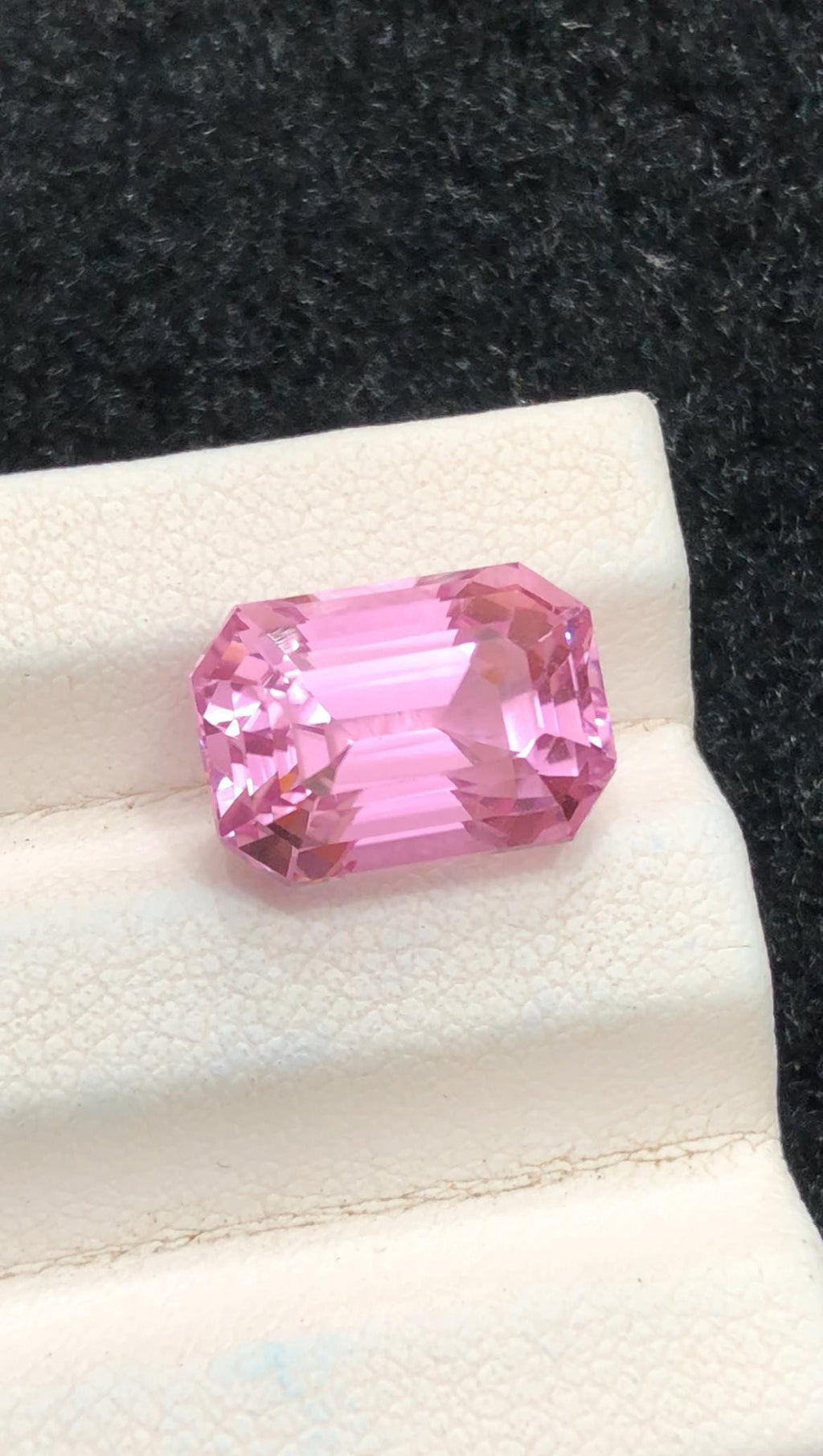 Pink Kunzite 7.55ct Emerald Cut Gemstone from Afghanistan – Elegant Pink Collector’s Gem
