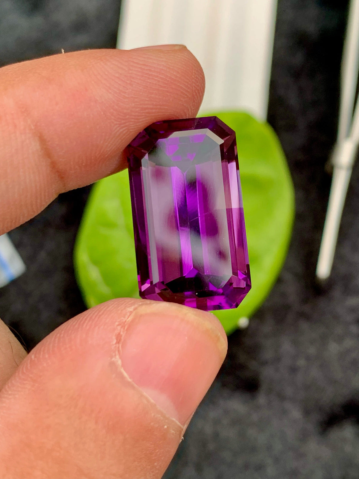 Emerald Cut Amethyst Gemstone: Deep Purple Loose Stone, 22.35 CT