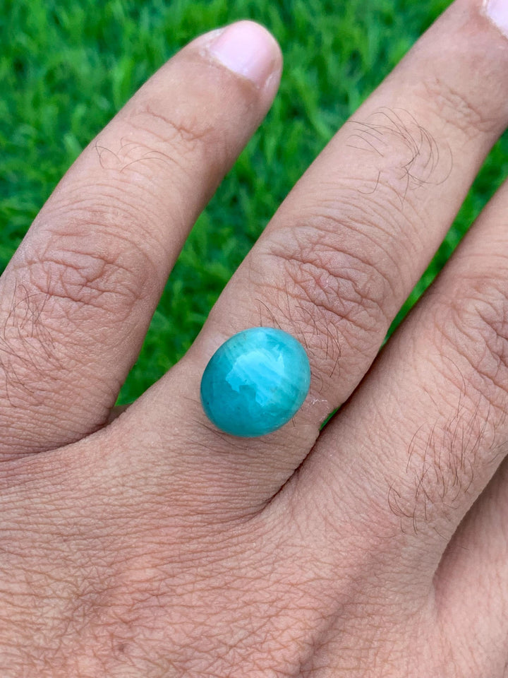 Grandidierite Cabochon: Rare Bluish-paraba colour Gemstone from Madagascar (7.25 CT