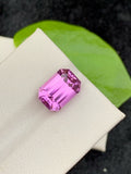 Deep Pink Kunzite Gemstone: 5.55 CT Emerald Cut Spodumene