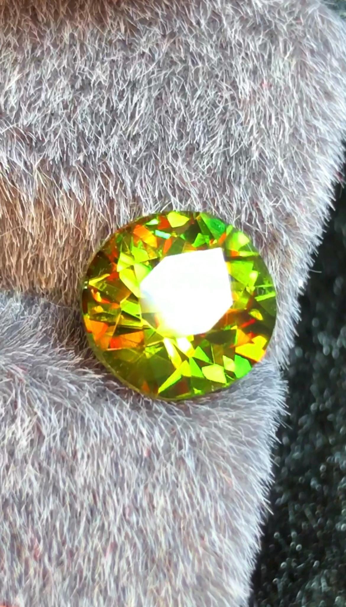 Green Sphene 2.35 ct Round Cut Green Gemstone from Skardu Pakistan
