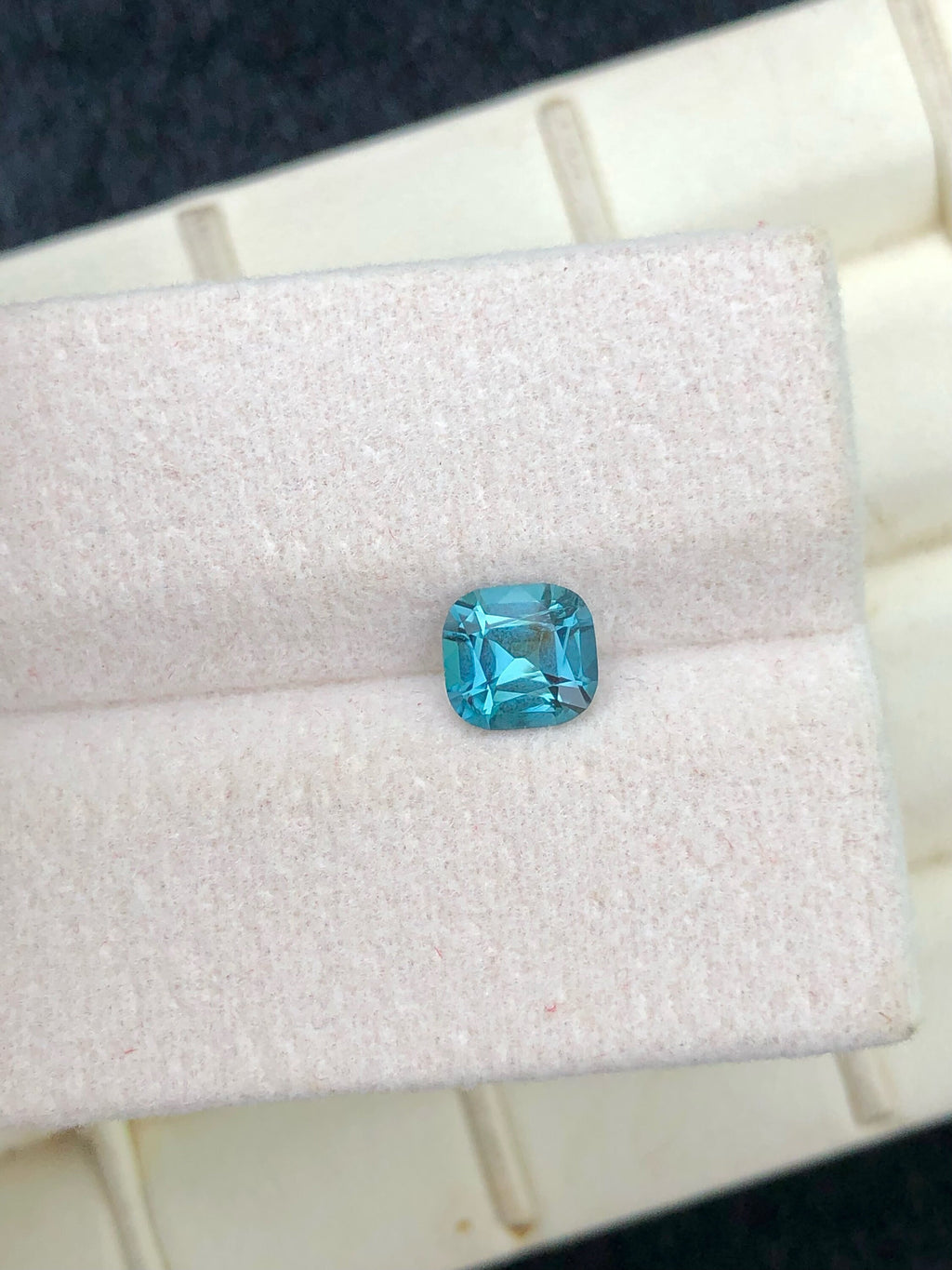 Lagoon Blue Tourmaline Gemstone: 0.80 CT Cushion Cut, Afghanistan