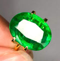 6.18Ct Vivid Green Perfect Oval Zambian Emerald,Top Grade Minor Oil Emerald