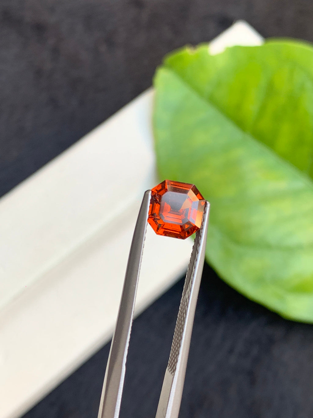Natural Mandarin Garnet Gemstone: Fanta Color Asscher Cut, 1.50 CT