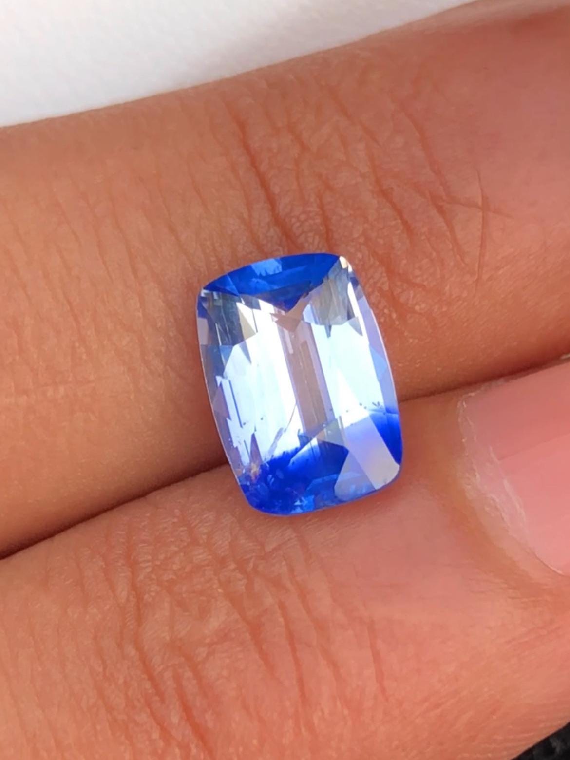 Bi-Color Blue Sapphire 2.70ct Cushion Cut – Sri Lanka