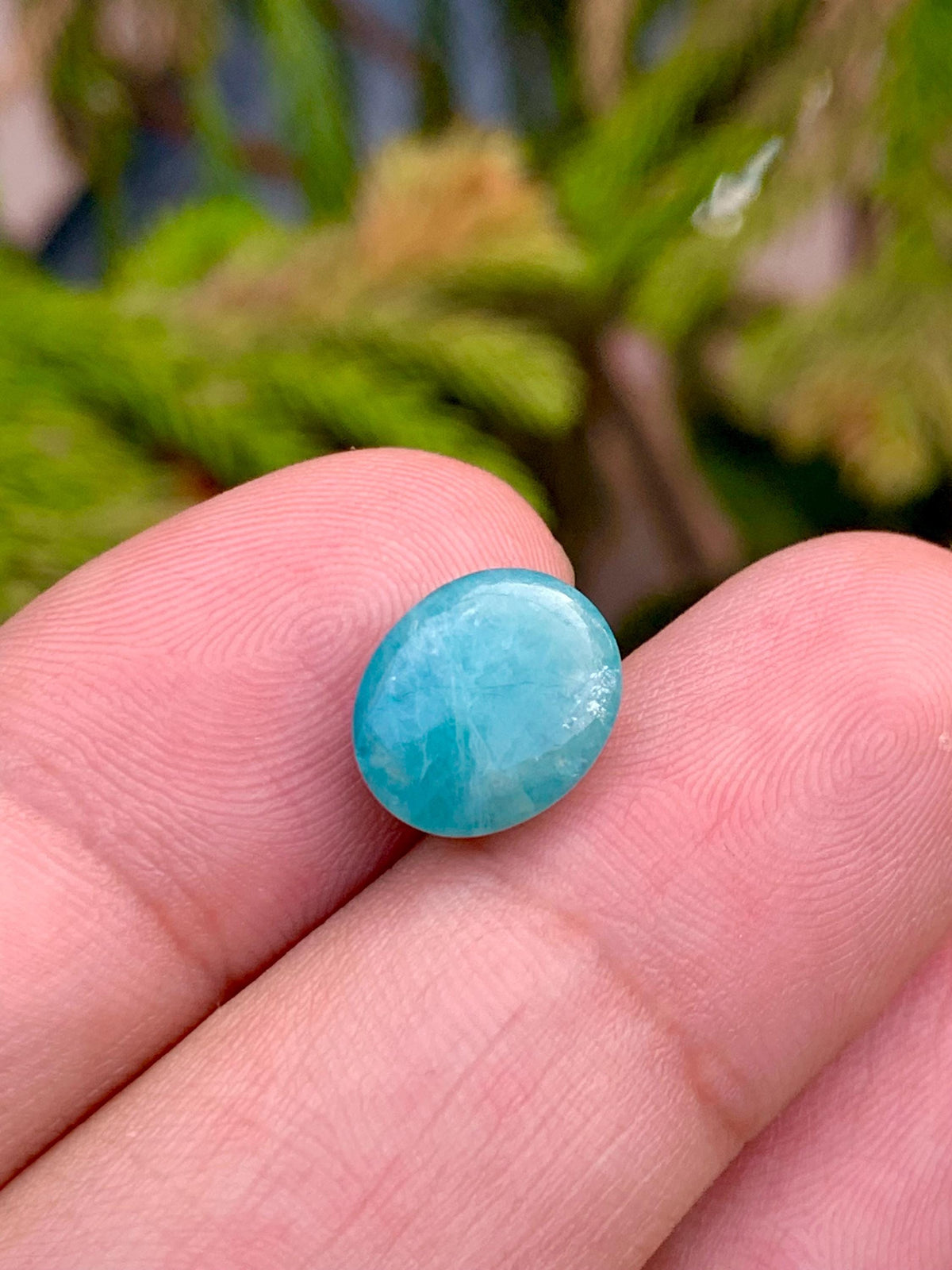 Grandidierite Gemstone Cabochon: Bluish Green, Rare Madagascar Stone, 5.25 Carats