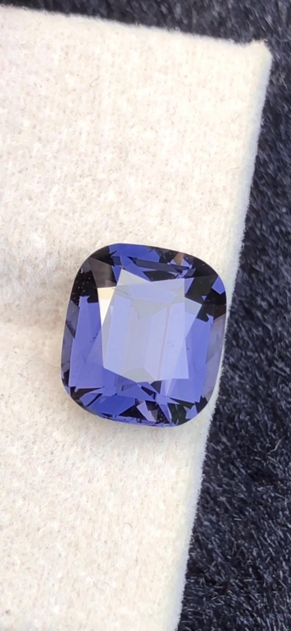 Color Change Spinel 3.54ct Cushion Cut – Purple Blue to Purple Pink with Certificate.