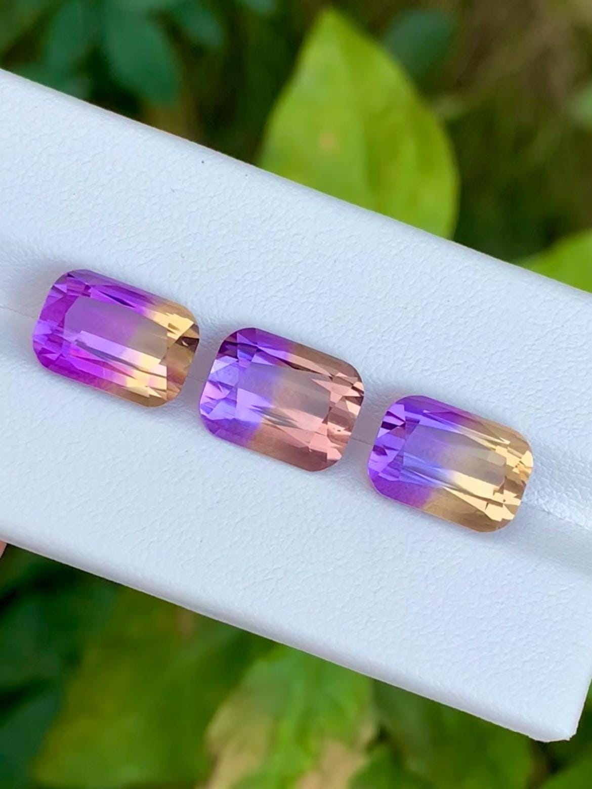 Ametrine 14.00ct Set • Cushion Cut Pair & Center Stone • Brazil